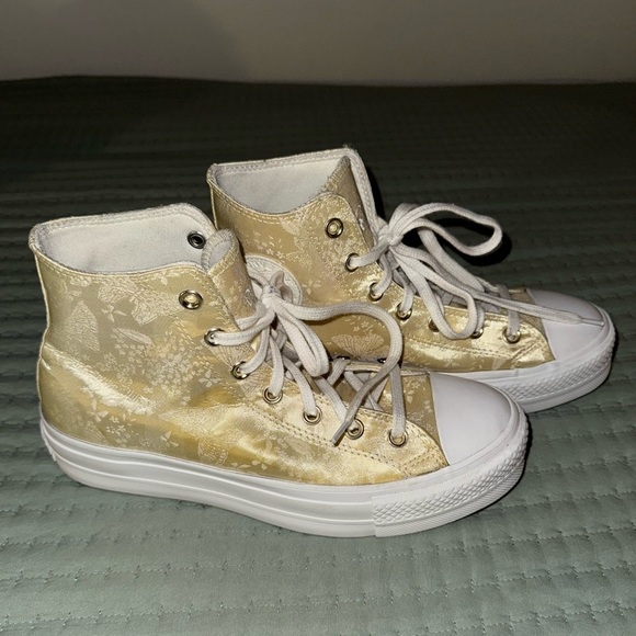 Converse Chuck Taylor All Star Lift Converse Platform Golden Butterfly Sz 9 VGUC - Picture 1 of 16